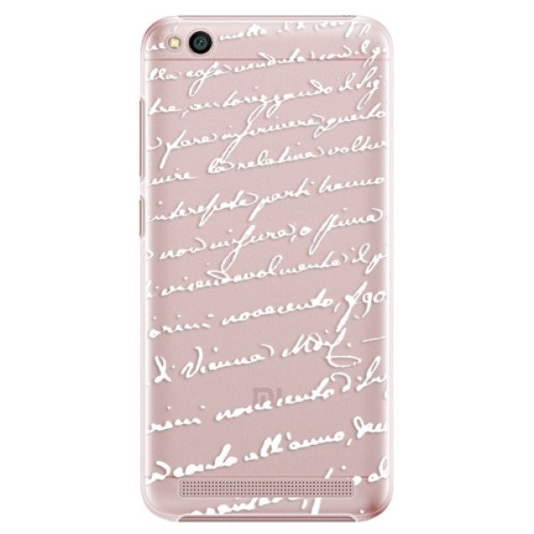 Plastové pouzdro iSaprio - Handwriting 01 - white - Xiaomi Redmi 5A