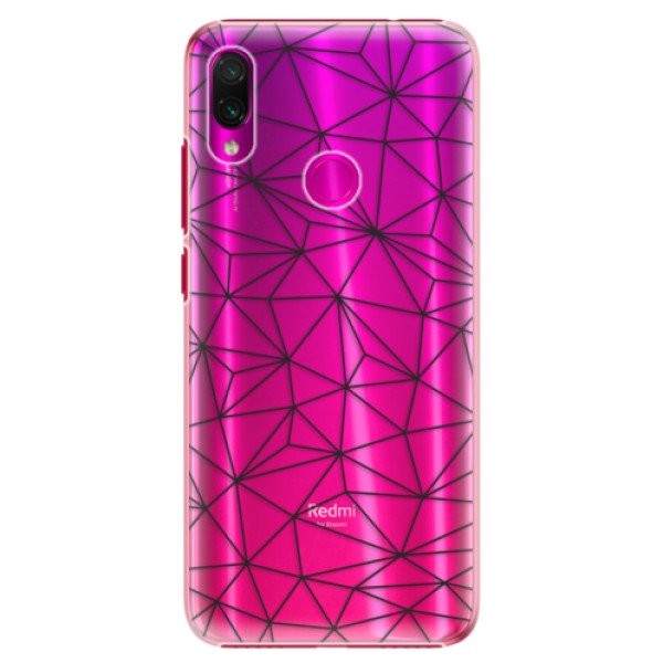 Plastové pouzdro iSaprio - Abstract Triangles 03 - black - Xiaomi Redmi Note 7