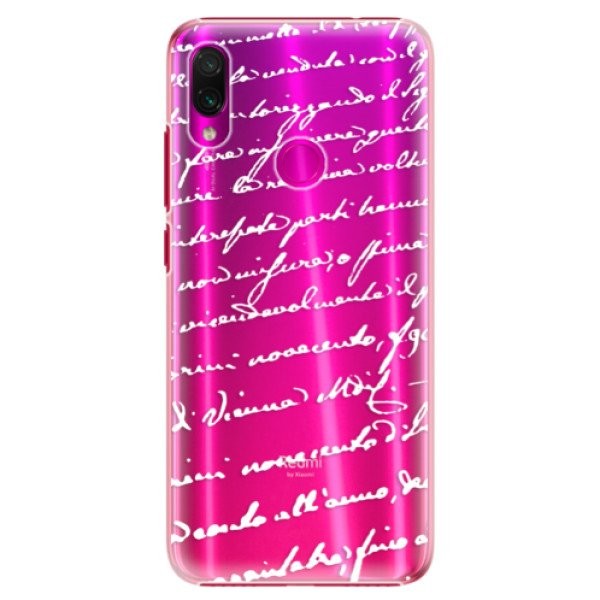 Plastové pouzdro iSaprio - Handwriting 01 - white - Xiaomi Redmi Note 7