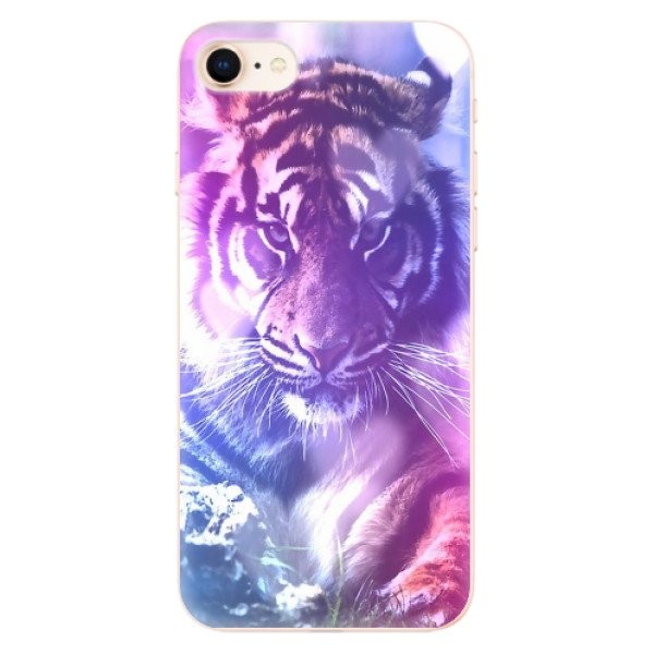 Odolné silikonové pouzdro iSaprio - Purple Tiger - iPhone 8