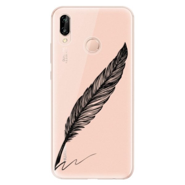 Odolné silikonové pouzdro iSaprio - Writing By Feather - black - Huawei P20 Lite