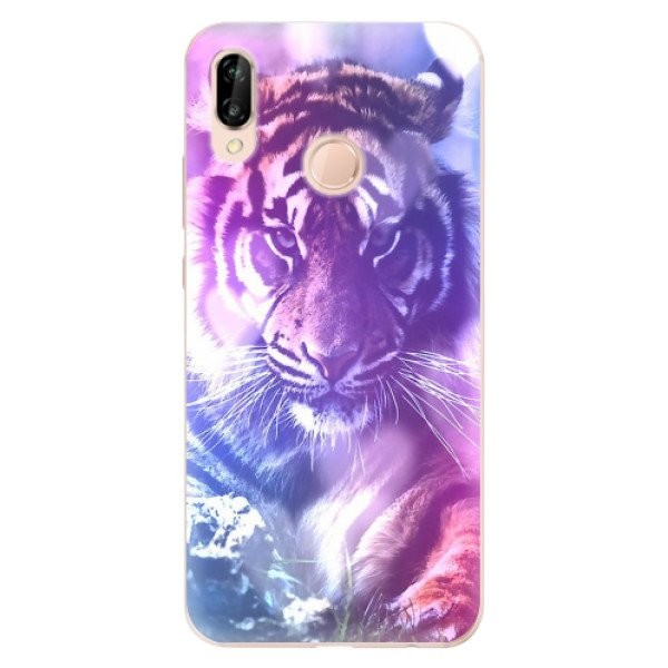 Odolné silikonové pouzdro iSaprio - Purple Tiger - Huawei P20 Lite