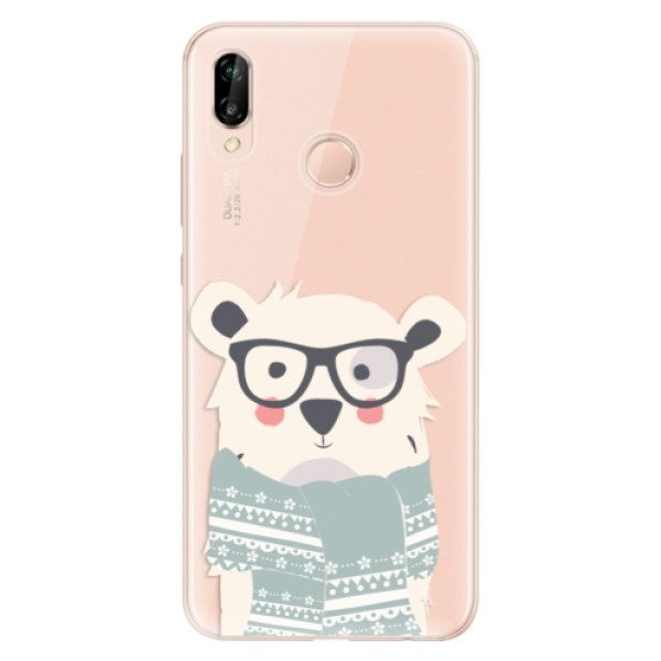 Odolné silikonové pouzdro iSaprio - Bear with Scarf - Huawei P20 Lite
