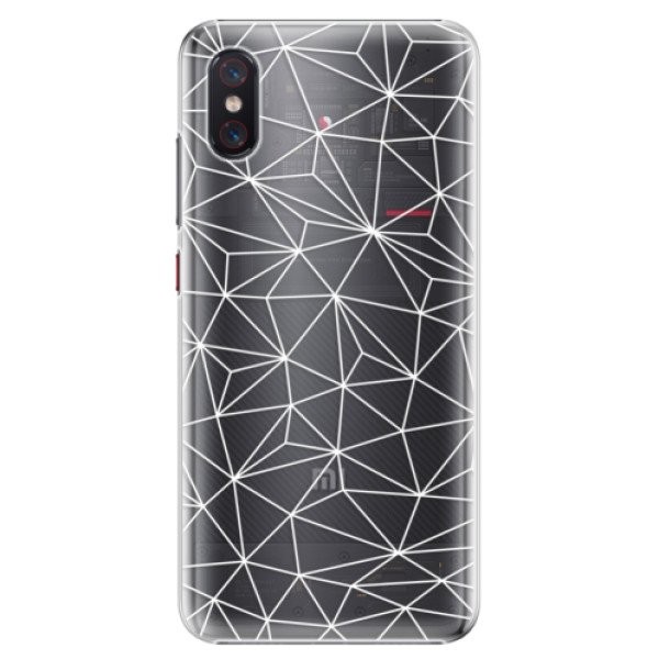 Plastové pouzdro iSaprio - Abstract Triangles 03 - white - Xiaomi Mi 8 Pro