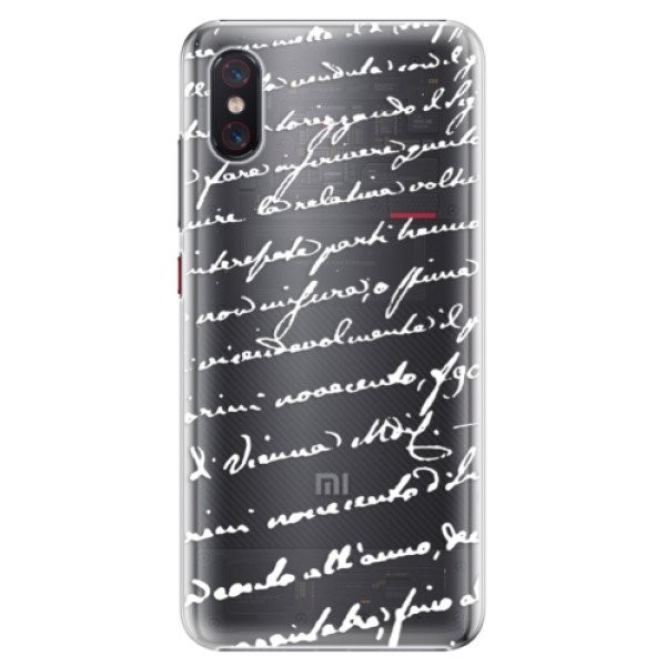 Plastové pouzdro iSaprio - Handwriting 01 - white - Xiaomi Mi 8 Pro