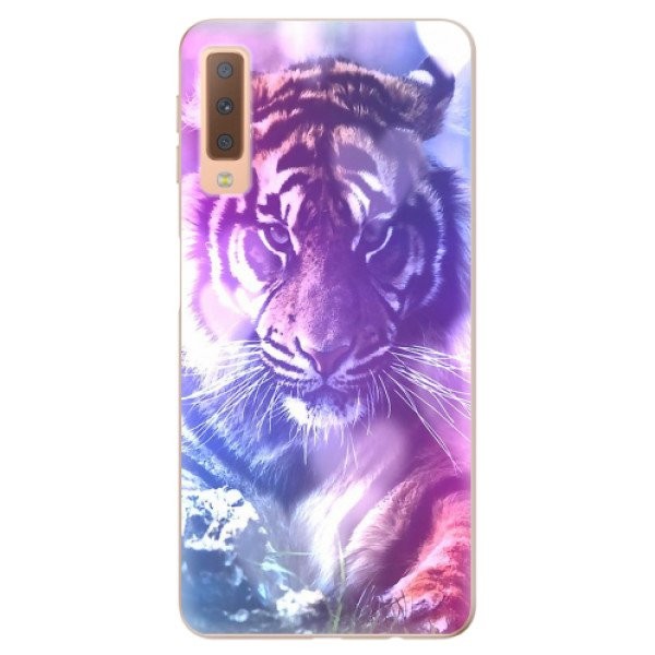 Odolné silikonové pouzdro iSaprio - Purple Tiger - Samsung Galaxy A7 (2018)