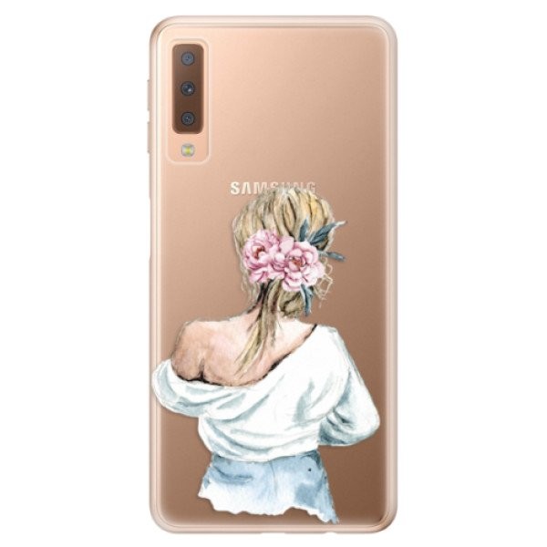 Odolné silikonové pouzdro iSaprio - Girl with flowers - Samsung Galaxy A7 (2018)