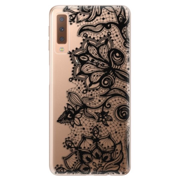 Odolné silikonové pouzdro iSaprio - Black Lace - Samsung Galaxy A7 (2018)