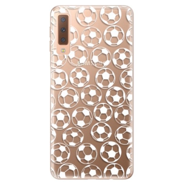 Odolné silikonové pouzdro iSaprio - Football pattern - white - Samsung Galaxy A7 (2018)