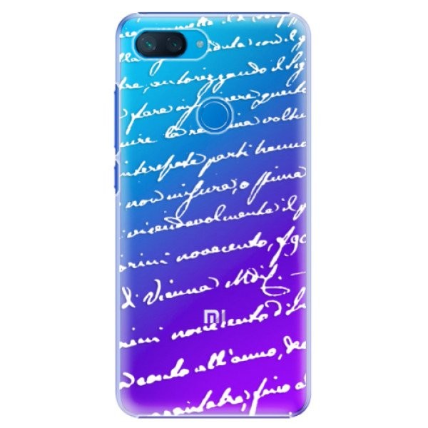 Plastové pouzdro iSaprio - Handwriting 01 - white - Xiaomi Mi 8 Lite