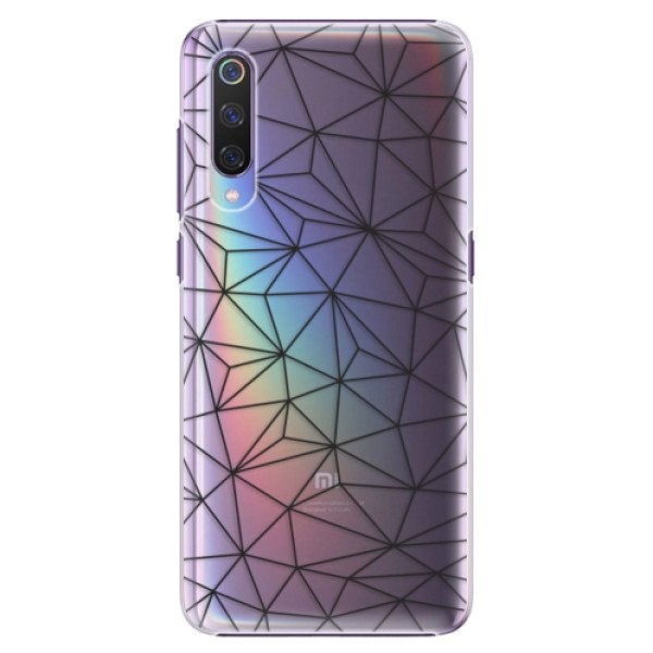 Plastové pouzdro iSaprio - Abstract Triangles 03 - black - Xiaomi Mi 9
