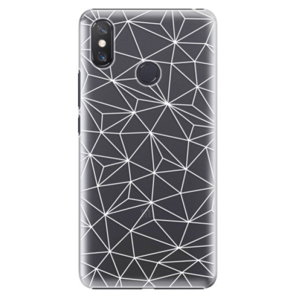 Plastové pouzdro iSaprio - Abstract Triangles 03 - white - Xiaomi Mi Max 3