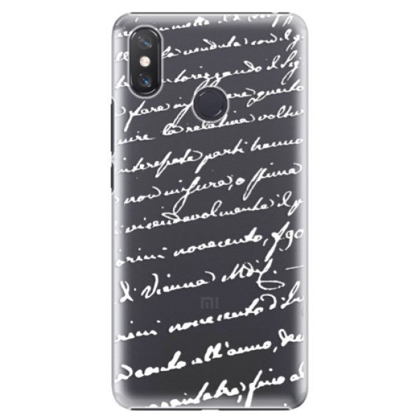 Plastové pouzdro iSaprio - Handwriting 01 - white - Xiaomi Mi Max 3