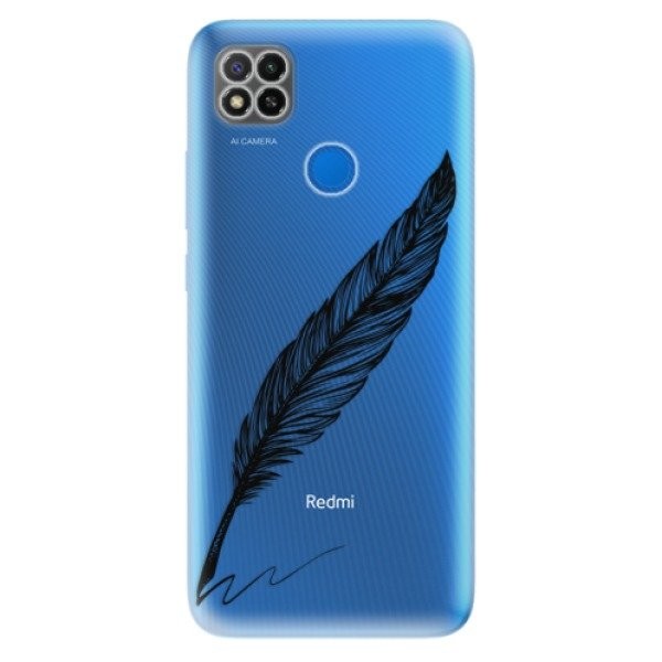 Odolné silikonové pouzdro iSaprio - Writing By Feather - black - Xiaomi Redmi 9C