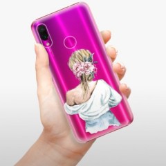 Plastové pouzdro iSaprio - Girl with flowers - Xiaomi Redmi Note 7