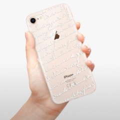 Odolné silikonové pouzdro iSaprio - Handwriting 01 - white - iPhone 8