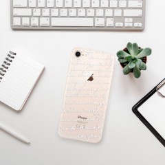 Odolné silikonové pouzdro iSaprio - Handwriting 01 - white - iPhone 8