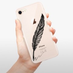 Odolné silikonové pouzdro iSaprio - Writing By Feather - black - iPhone 8
