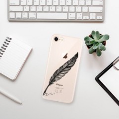 Odolné silikonové pouzdro iSaprio - Writing By Feather - black - iPhone 8