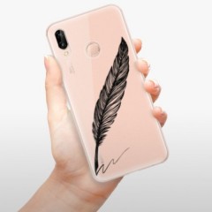 Odolné silikonové pouzdro iSaprio - Writing By Feather - black - Huawei P20 Lite