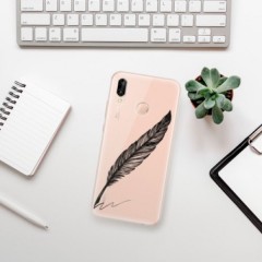 Odolné silikonové pouzdro iSaprio - Writing By Feather - black - Huawei P20 Lite