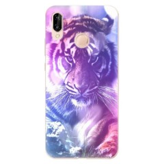 Odolné silikonové pouzdro iSaprio - Purple Tiger - Huawei P20 Lite