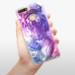 Odolné silikonové pouzdro iSaprio - Purple Tiger - Huawei Y6 Prime 2018