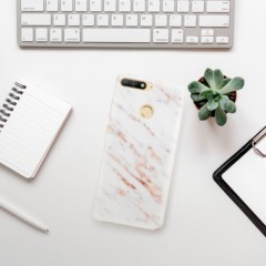 Odolné silikonové pouzdro iSaprio - Rose Gold Marble - Huawei Y6 Prime 2018