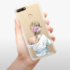 Odolné silikonové pouzdro iSaprio - Girl with flowers - Huawei Y6 Prime 2018