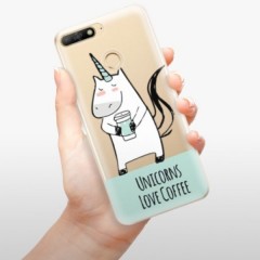 Odolné silikonové pouzdro iSaprio - Unicorns Love Coffee - Huawei Y6 Prime 2018