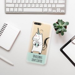 Odolné silikonové pouzdro iSaprio - Unicorns Love Coffee - Huawei Y6 Prime 2018