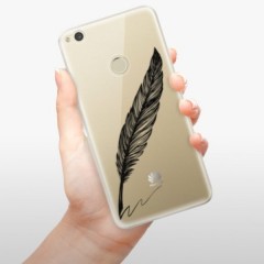 Odolné silikonové pouzdro iSaprio - Writing By Feather - black - Huawei P9 Lite 2017