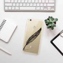 Odolné silikonové pouzdro iSaprio - Writing By Feather - black - Huawei P9 Lite 2017