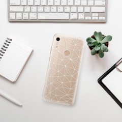 Odolné silikonové pouzdro iSaprio - Abstract Triangles 03 - white - Huawei Honor 8A