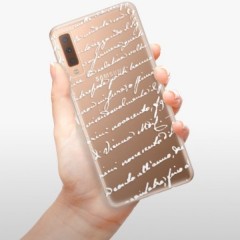 Odolné silikonové pouzdro iSaprio - Handwriting 01 - white - Samsung Galaxy A7 (2018)