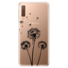 Odolné silikonové pouzdro iSaprio - Three Dandelions - black - Samsung Galaxy A7 (2018)