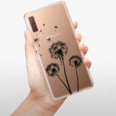 Odolné silikonové pouzdro iSaprio - Three Dandelions - black - Samsung Galaxy A7 (2018)