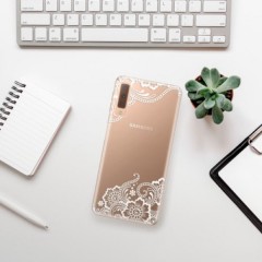 Odolné silikonové pouzdro iSaprio - White Lace 02 - Samsung Galaxy A7 (2018)
