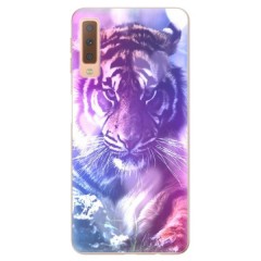 Odolné silikonové pouzdro iSaprio - Purple Tiger - Samsung Galaxy A7 (2018)