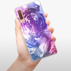 Odolné silikonové pouzdro iSaprio - Purple Tiger - Samsung Galaxy A7 (2018)