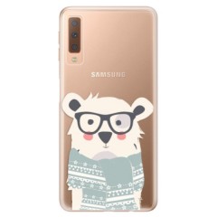 Odolné silikonové pouzdro iSaprio - Bear with Scarf - Samsung Galaxy A7 (2018)