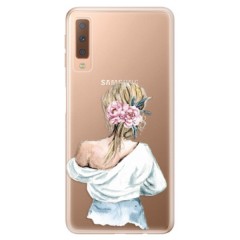 Odolné silikonové pouzdro iSaprio - Girl with flowers - Samsung Galaxy A7 (2018)