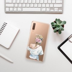 Odolné silikonové pouzdro iSaprio - Girl with flowers - Samsung Galaxy A7 (2018)