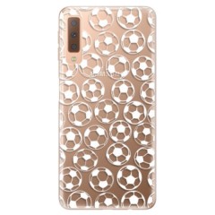 Odolné silikonové pouzdro iSaprio - Football pattern - white - Samsung Galaxy A7 (2018)