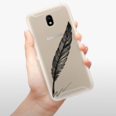 Odolné silikonové pouzdro iSaprio - Writing By Feather - black - Samsung Galaxy J5 2017
