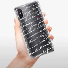Odolné silikonové pouzdro iSaprio - Handwriting 01 - white - Xiaomi Mi 8 Pro