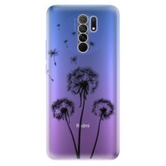 Odolné silikonové pouzdro iSaprio - Three Dandelions - black - Xiaomi Redmi 9