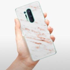 Odolné silikonové pouzdro iSaprio - Rose Gold Marble - OnePlus 8 Pro